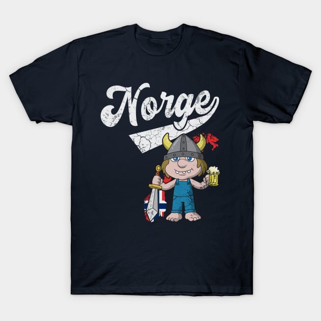 Norge Norwegian Beer Troll Norway T-Shirt by E